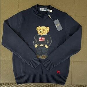 Polo by Ralph Lauren Navy Sweater with Bear Design